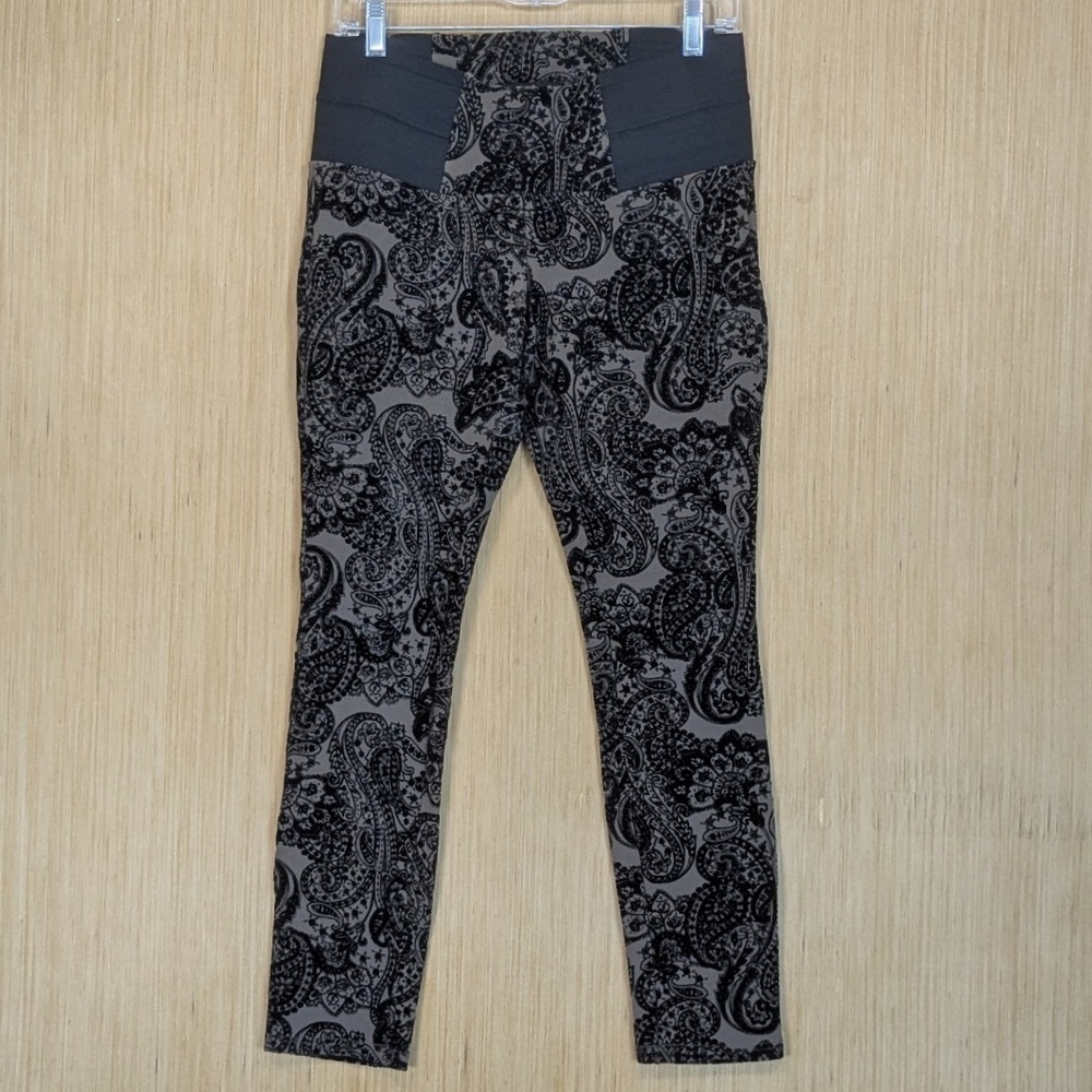 Signature Studio Paisley Leggings Black Velvet Burnout Whimsygoth Women's‎ Small